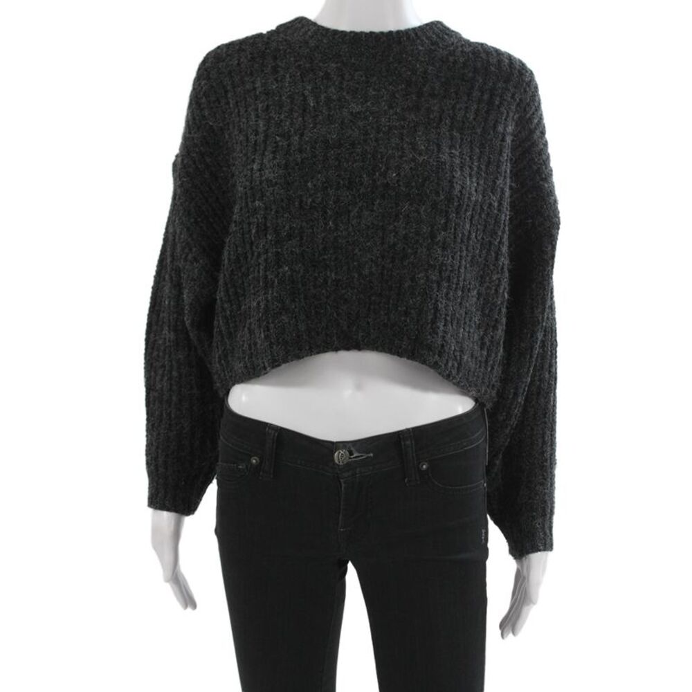 Oak + Fort Unisex Dark Gray Pullover Sweater Crew Neck Acrylic Size XS